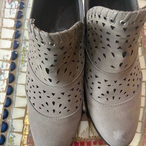 Gray Perforated Ankle Boots by Baretraps